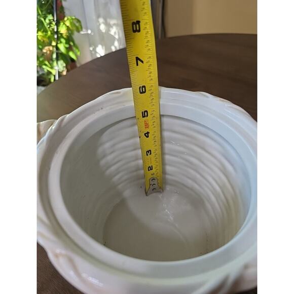 Fitz & Floyd Basket Weave Cookie Jar / Canister - Apple Pear Grape Peach 11 X 9 - Picture 12 of 16